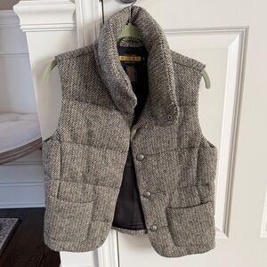 Rugby Ralph Lauren Herringbone Quilted Vest in Gray-Black